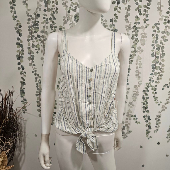 Anthropologie The Good Jane Striped Tank Top, Size S Blue/Cream - Picture 3 of 10